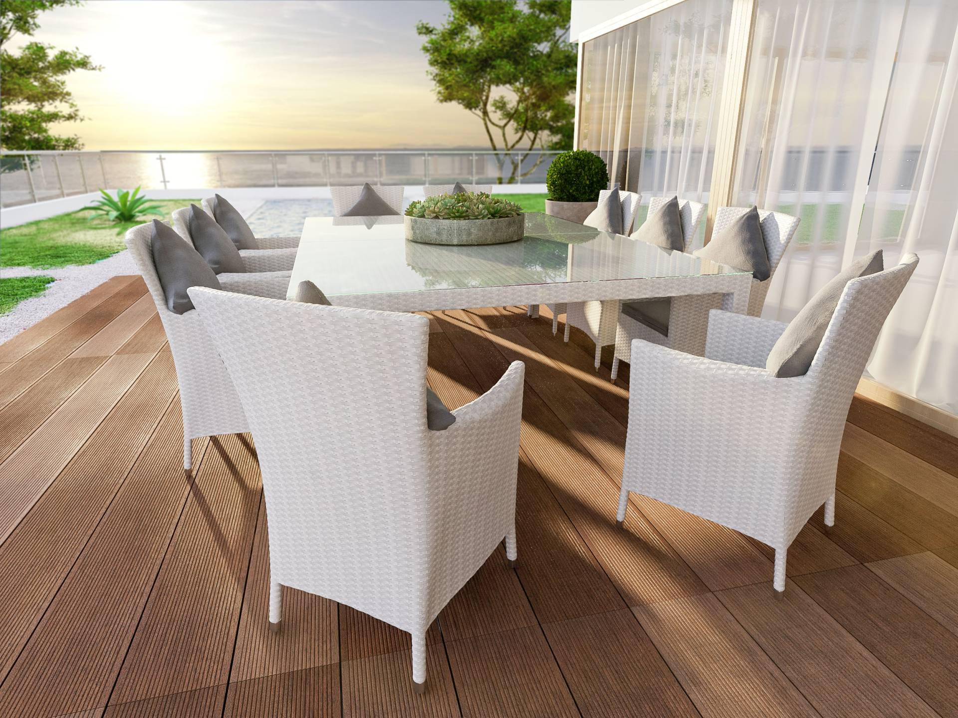 Set da pranzo in polyrattan Ceres Max