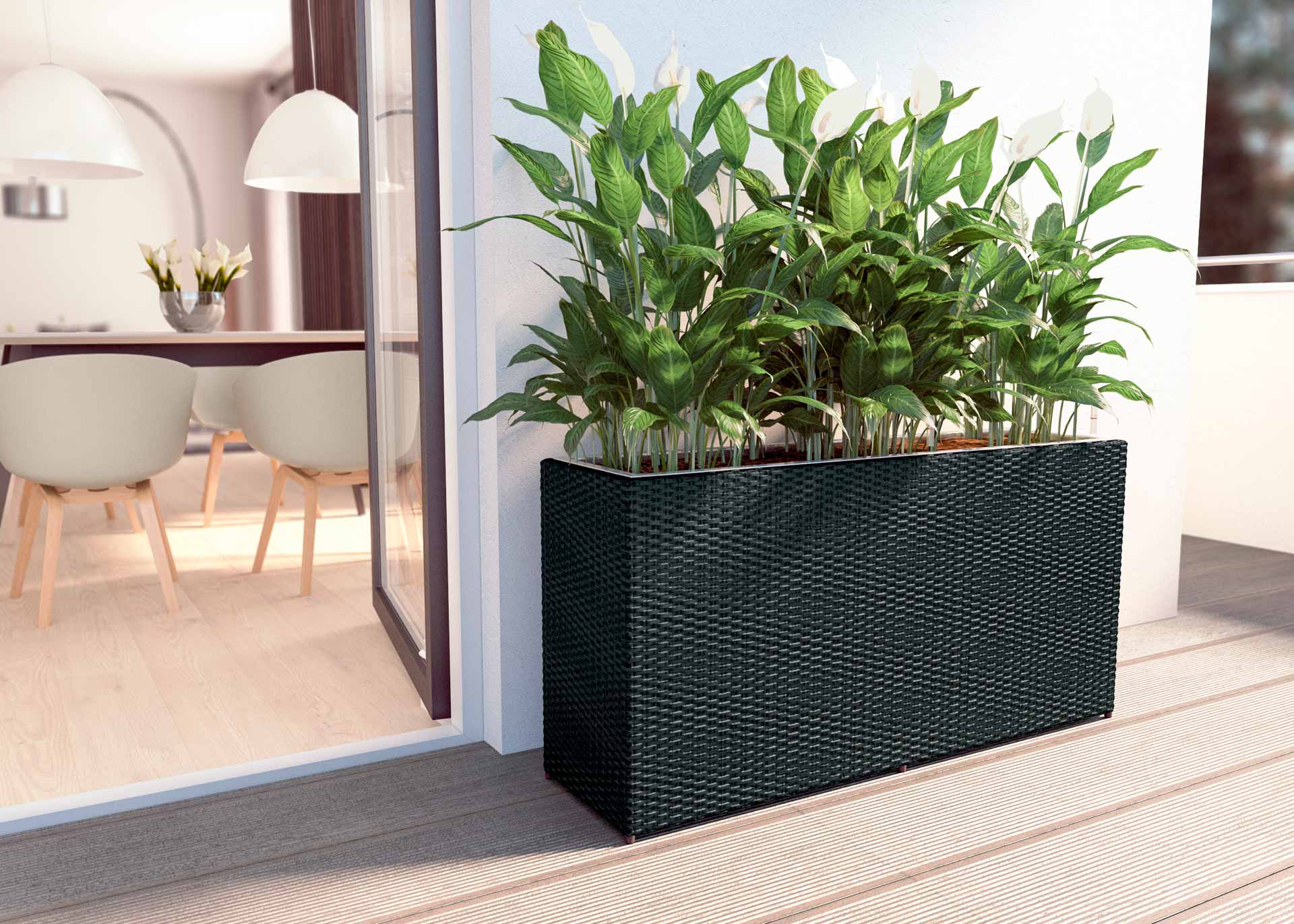 Vaso per fiori in rattan Natura L